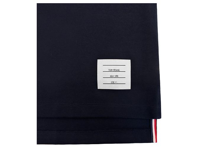Thom Browne T-Shirt mit kurzen Ärmeln und diagonalem Armband Blau - Ansicht 9