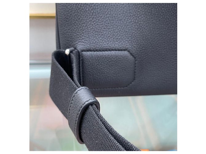 Hermès Kelly Hackado PM Black Silver Stamp Nero - vista 7