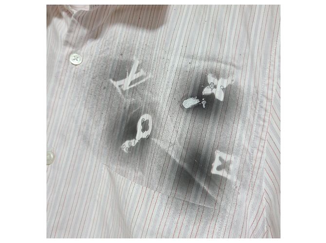 Louis Vuitton Kurzarmhemd mit Spray-Monogramm-Print Silber - Ansicht 3