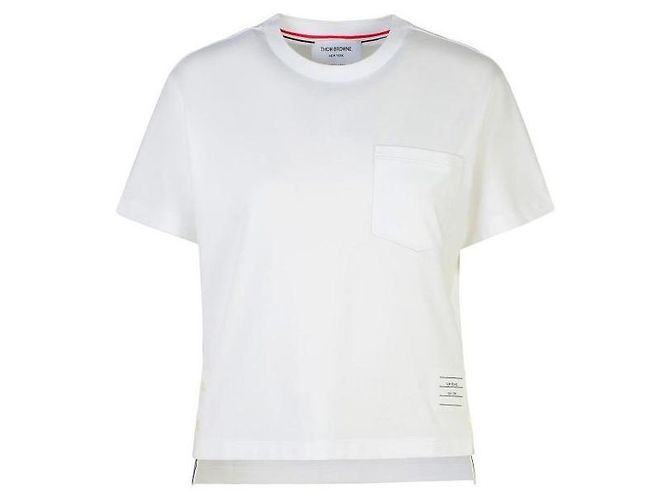Thom Browne Oversized Jersey T-Shirt mit Tasche Frühjahr/Sommer Weiß - Ansicht 3