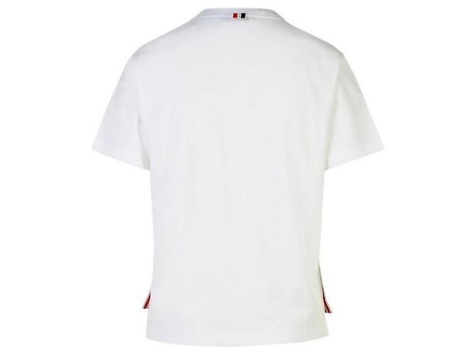 Thom Browne Oversized Jersey T-Shirt mit Tasche Frühjahr/Sommer Weiß - Ansicht 4