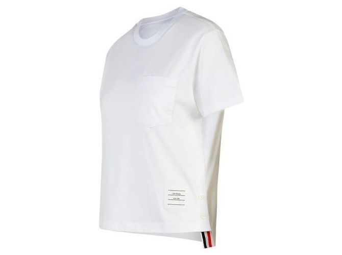 Thom Browne Oversized Jersey T-Shirt mit Tasche Frühjahr/Sommer Weiß - Ansicht 5