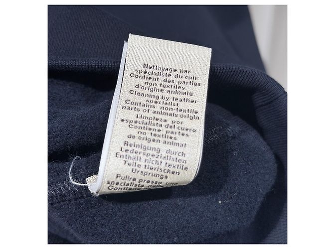 Hermès Felpa con cappuccio in cotone blu navy con patch rotondo - vista 6