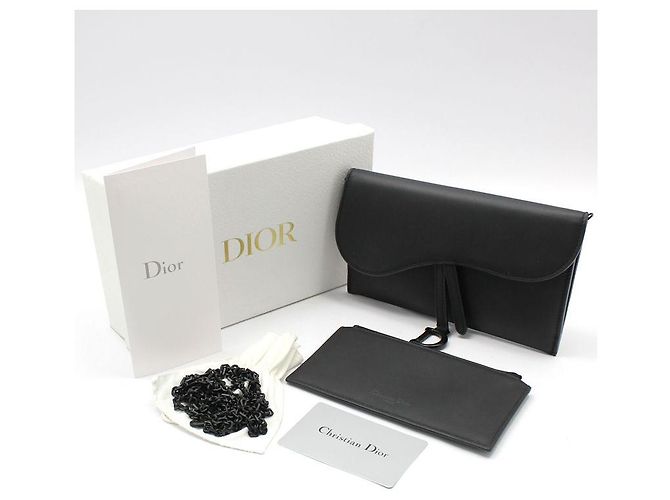 Dior Borsa a tracolla WOC Saddle in pelle nera opaca Nero - vista 2