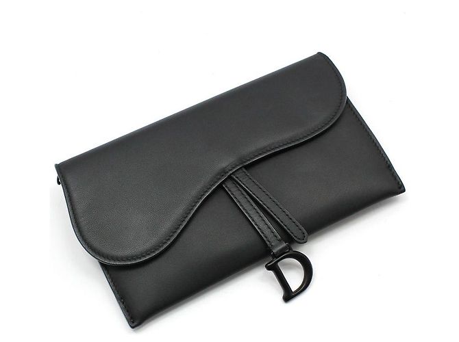Dior Borsa a tracolla WOC Saddle in pelle nera opaca Nero - vista 3