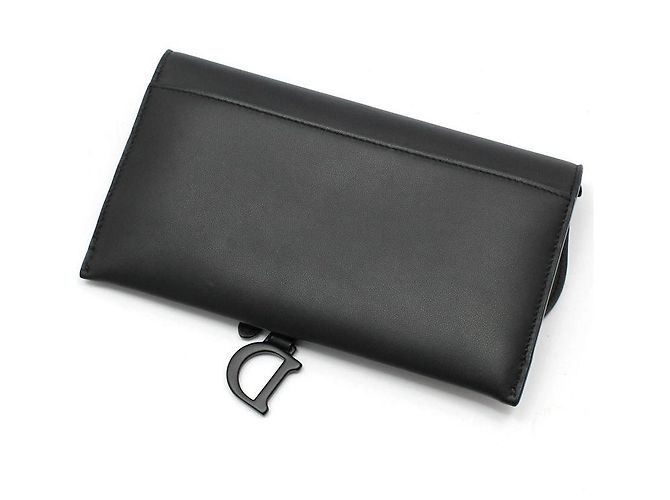 Dior Borsa a tracolla WOC Saddle in pelle nera opaca Nero - vista 4