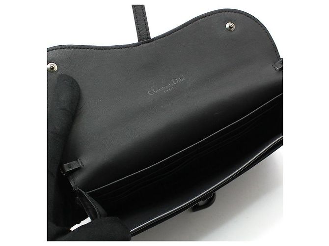 Dior Borsa a tracolla WOC Saddle in pelle nera opaca Nero - vista 6