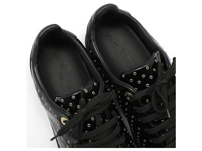 Louis Vuitton Sneakers in vernice nera con occhielli Nero - vista 10