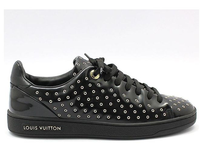 Louis Vuitton Sneakers in vernice nera con occhielli Nero - vista 4