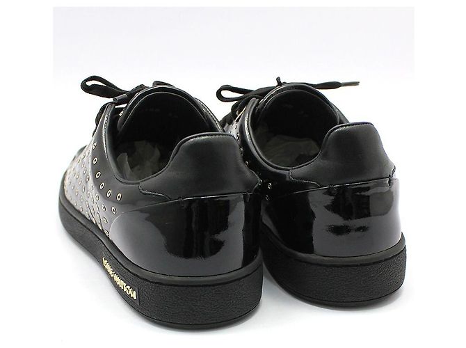Louis Vuitton Sneakers in vernice nera con occhielli Nero - vista 5