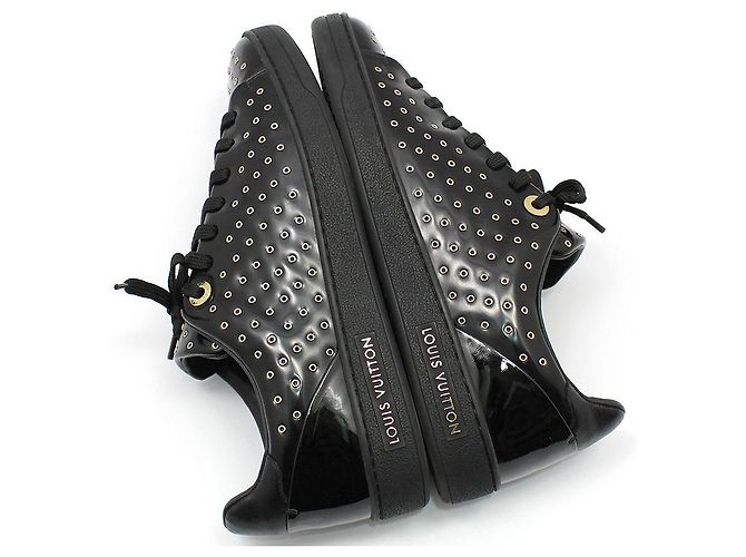 Louis Vuitton Sneakers in vernice nera con occhielli Nero - vista 8