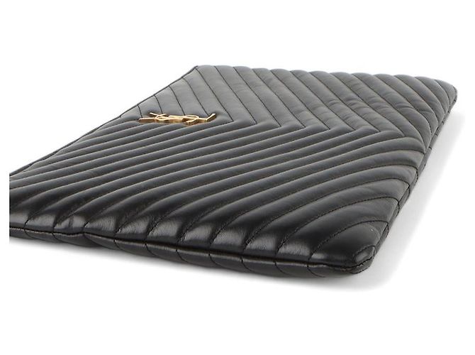 Saint Laurent Clutch Porta Documenti Monogram Matelassé Large Nero - vista 5