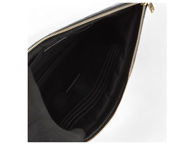 Saint Laurent Clutch Porta Documenti Monogram Matelassé Large Nero - vista 7