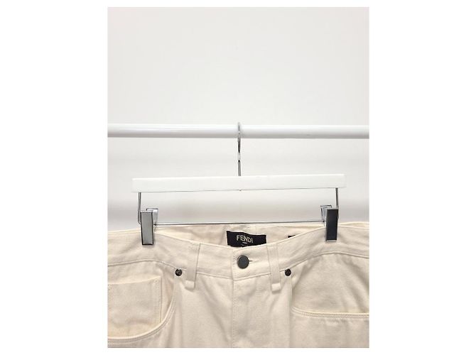 Fendi Denim-Hose mit weiß-cremefarbenem Logo-Patch - Ansicht 2
