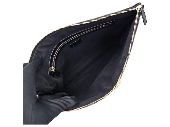 Chanel Pochette Large Boy en Métal Or Champagne Black Caviar Noir - vue 8