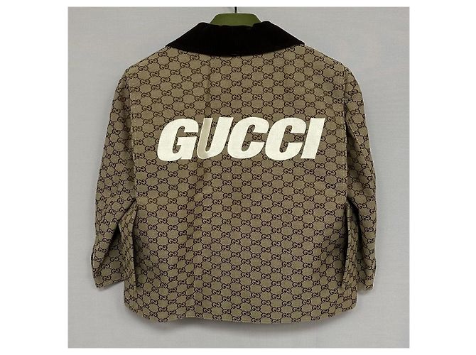Gucci Abrigo de lona de mezcla de algodón GG Dorado - vista 3
