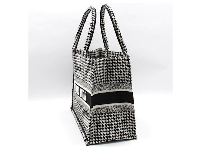 Dior Houndstooth Book Tote Tasche Medium Weiß - Ansicht 2
