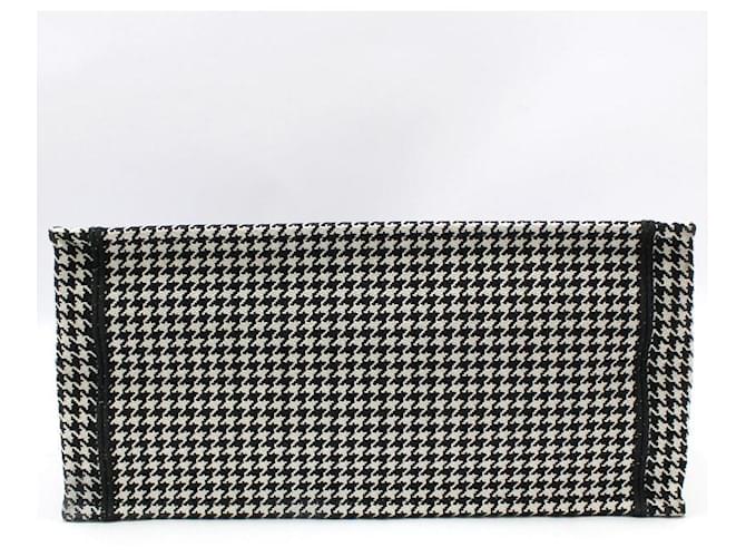 Dior Houndstooth Book Tote Tasche Medium Weiß - Ansicht 5