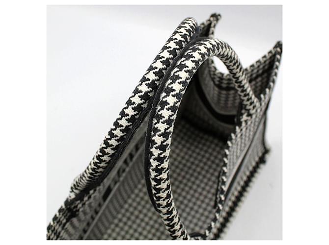 Dior Houndstooth Book Tote Tasche Medium Weiß - Ansicht 6