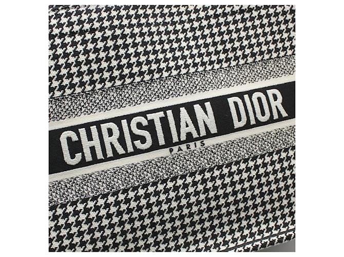 Dior Houndstooth Book Tote Tasche Medium Weiß - Ansicht 7
