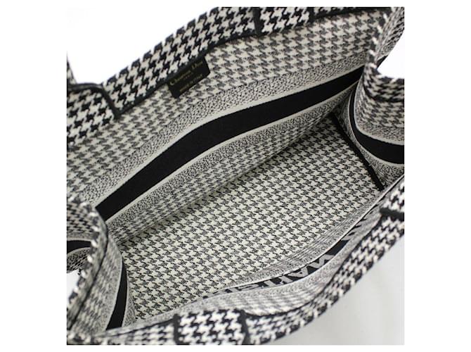 Dior Houndstooth Book Tote Tasche Medium Weiß - Ansicht 8