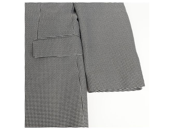 Louis Vuitton Black and White Check Polyester Blend Oversized Blazer - view 6