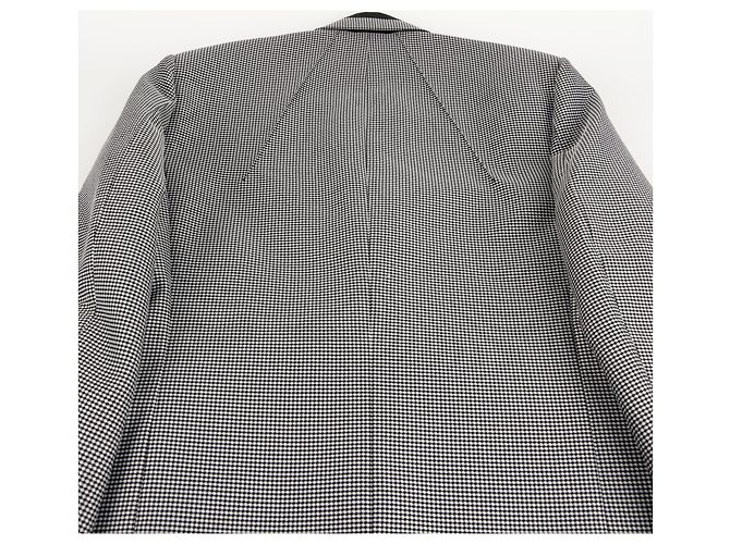 Louis Vuitton Black and White Check Polyester Blend Oversized Blazer - view 8