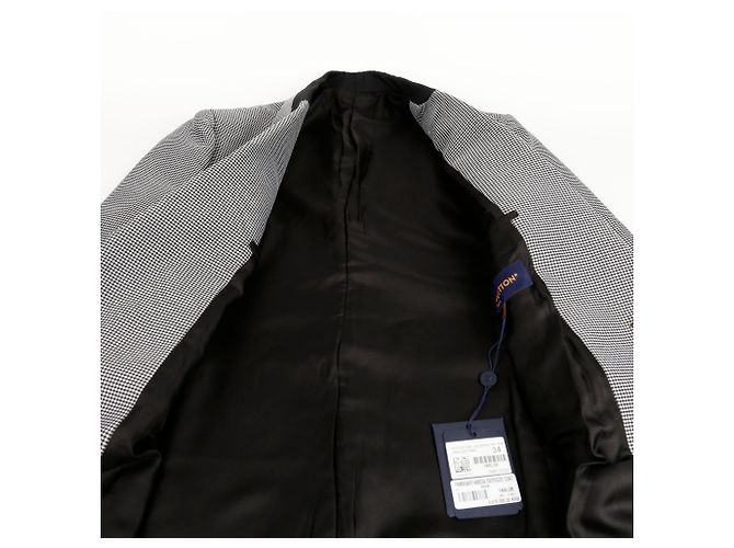 Louis Vuitton Black and White Check Polyester Blend Oversized Blazer - view 9