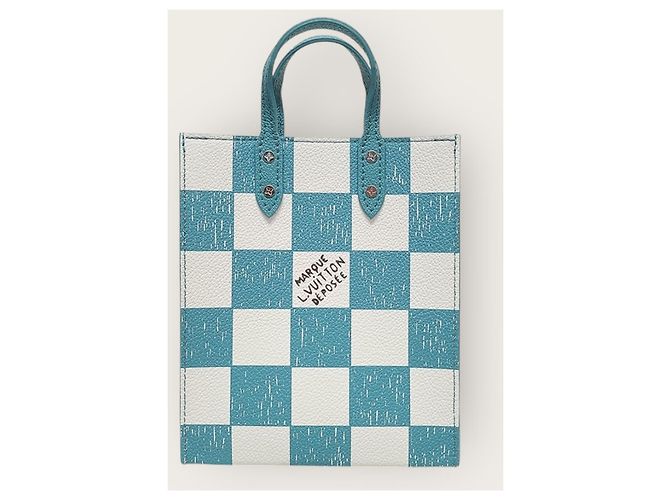 Louis Vuitton Borsa Tote Crossbody Damier Sackplaid Blu - vista 2