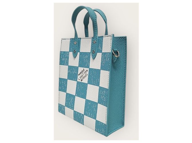 Louis Vuitton Borsa Tote Crossbody Damier Sackplaid Blu - vista 3