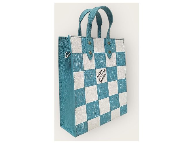 Louis Vuitton Borsa Tote Crossbody Damier Sackplaid Blu - vista 4