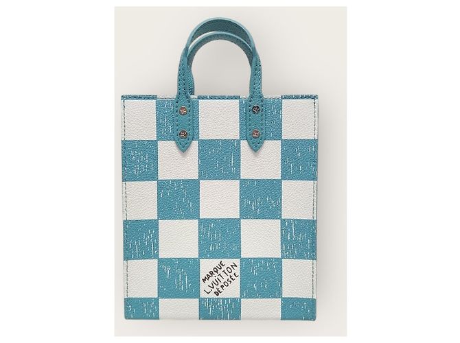 Louis Vuitton Borsa Tote Crossbody Damier Sackplaid Blu - vista 6
