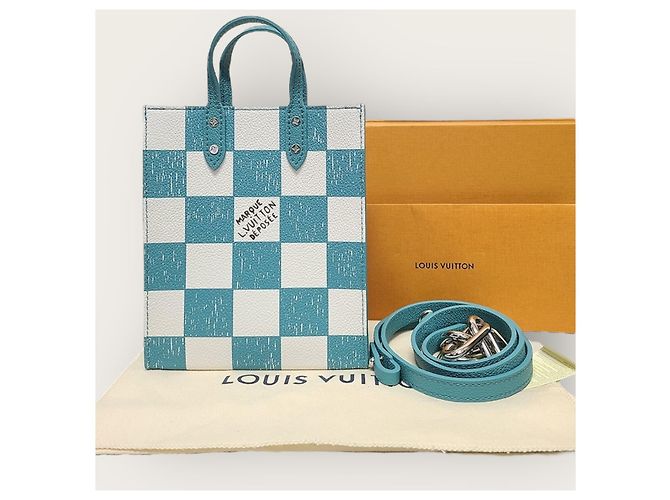 Louis Vuitton Borsa Tote Crossbody Damier Sackplaid Blu - vista 8