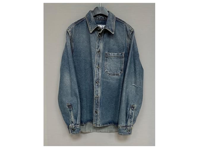 Off White Camicia in denim Blu - vista 3