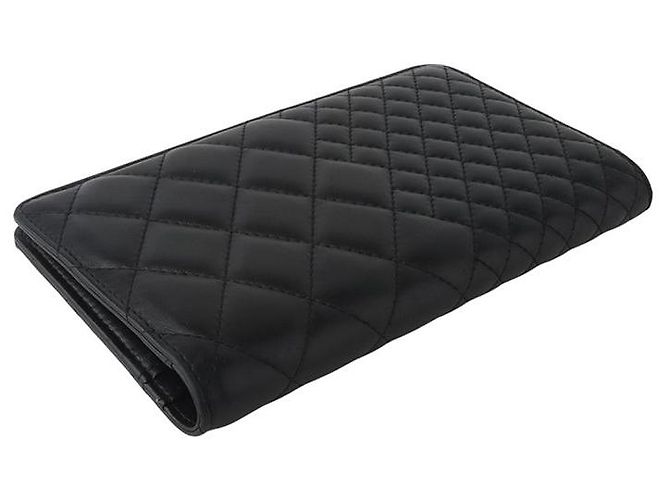 Chanel Classic CC Langlebiger Geldbeutel aus Lammleder Schwarz - Ansicht 4