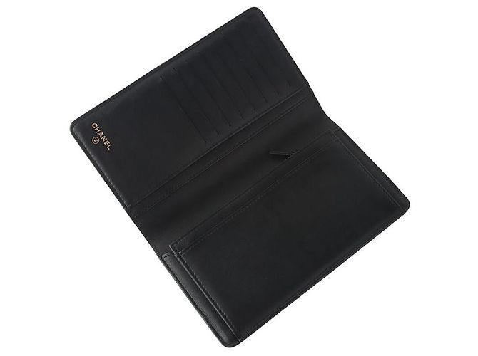 Chanel Classic CC Langlebiger Geldbeutel aus Lammleder Schwarz - Ansicht 5