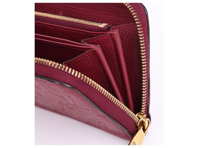 Louis Vuitton Portafoglio lungo con zip Amarante Burgundy Rosso - vista 10