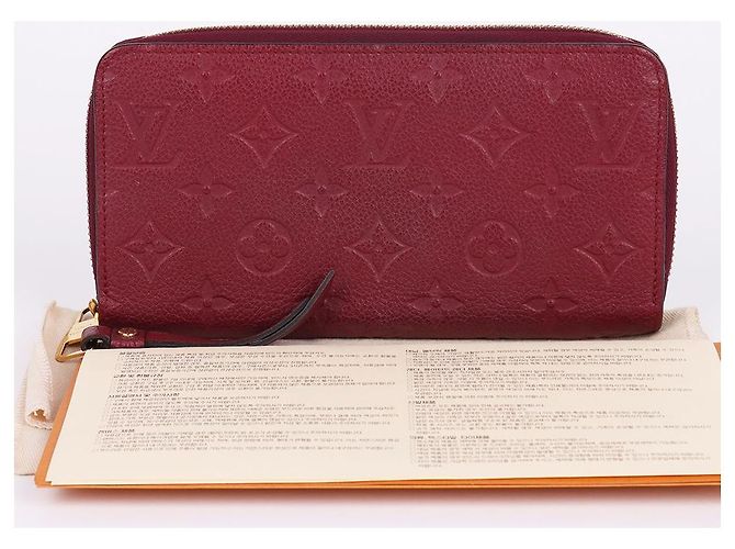 Louis Vuitton Portafoglio lungo con zip Amarante Burgundy Rosso - vista 11