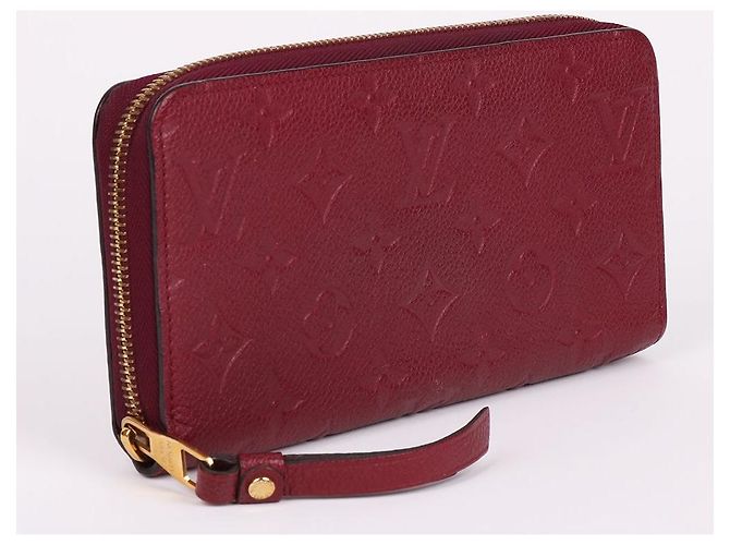 Louis Vuitton Portafoglio lungo con zip Amarante Burgundy Rosso - vista 3