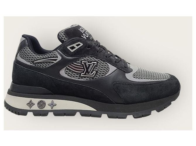 Louis Vuitton Sneakers Runaway in scamosciato e mesh nero LV - vista 2