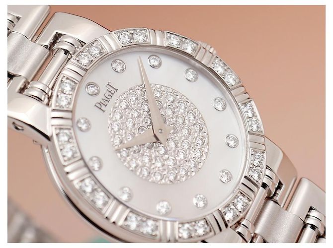 Piaget Dancer Damenuhr in Gold, klein, Perlmutt und Diamant Weiß - Ansicht 13