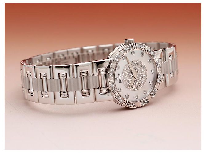 Piaget Dancer Damenuhr in Gold, klein, Perlmutt und Diamant Weiß - Ansicht 16