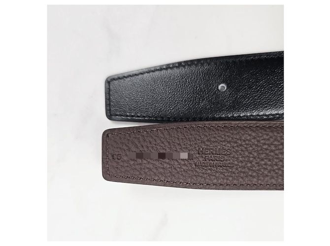 Hermès Cintura reversibile in pelle con fibbia in metallo Argento - vista 12