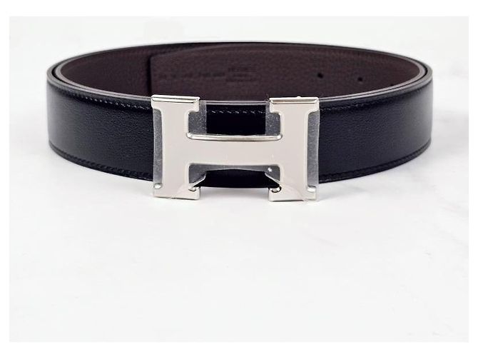 Hermès Cintura reversibile in pelle con fibbia in metallo Argento - vista 6
