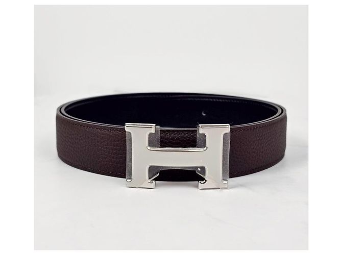 Hermès Cintura reversibile in pelle con fibbia in metallo Argento - vista 7
