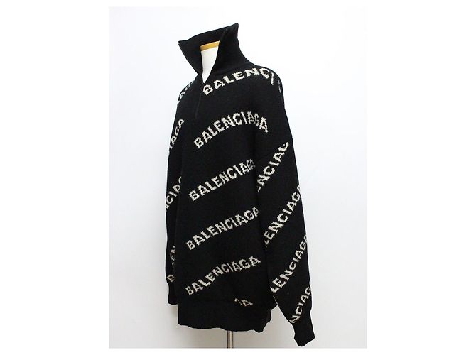 Balenciaga Multi-Logo Half-Zip Knit Multiple colors - view 2