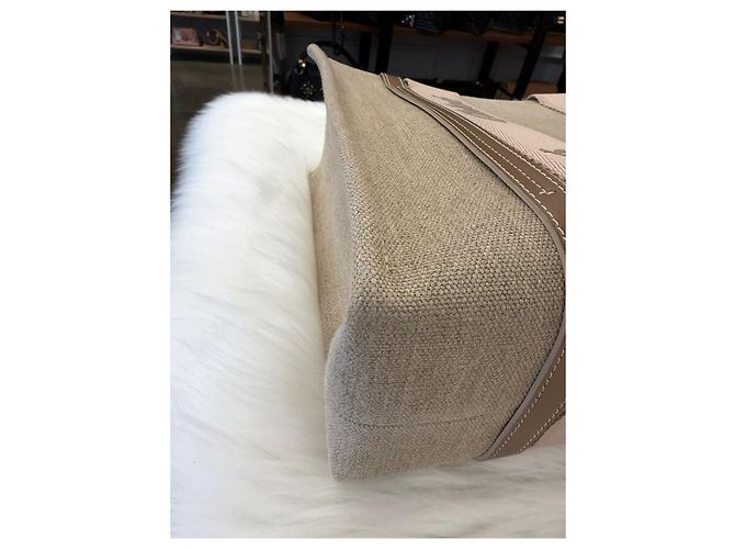 Chloé Borsa Tote Woody Medium Beige Marrone - vista 10