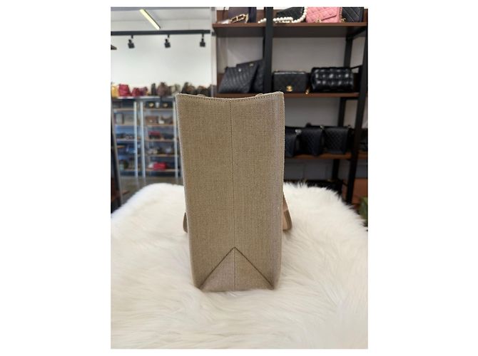 Chloé Borsa Tote Woody Medium Beige Marrone - vista 8
