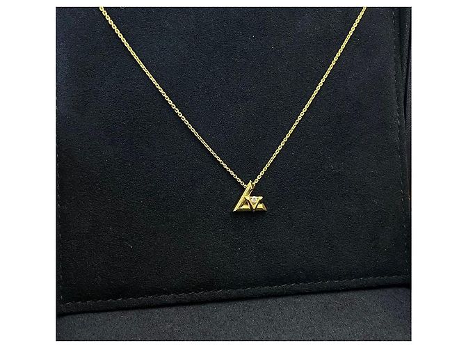 Louis Vuitton Pendente LV Bolt Small in oro giallo con diamante - vista 4
