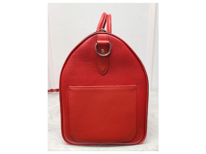 Louis Vuitton Keepall Epi Bandoulière Supreme Red Logo Rosso - vista 4